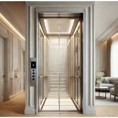 Mikroprocesor Hydraulic Home Elevator Aluminium Alloy Domestic Hydraulic Lift